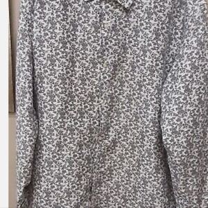 MEN'S ZYLOS WRINKLE FREE GRAY & WHITE LONF SLEEVE SHIRT XL